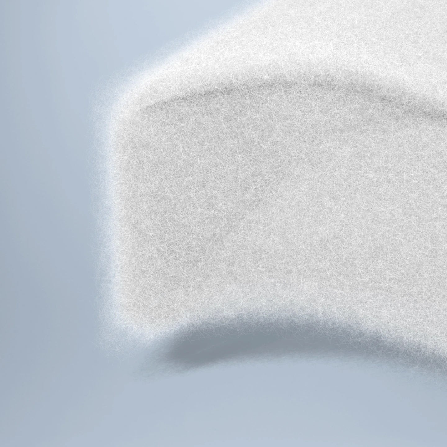 Supplier reference rendering of white fibrous PrimaLoft insulation.